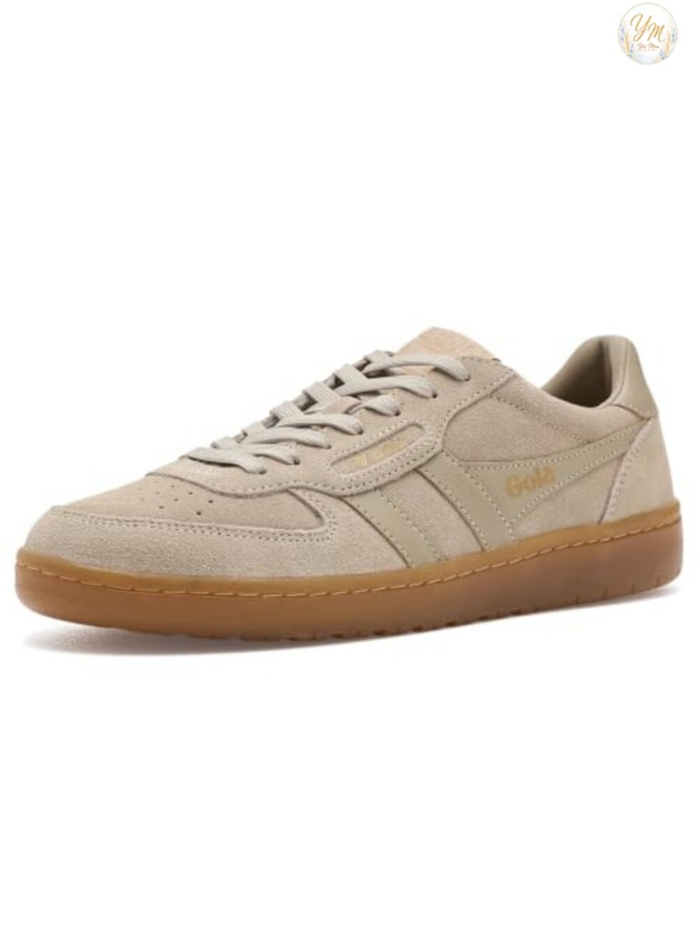 Suede Low-Top Lace-Up Sneakers Leather Trim Rubber Sole